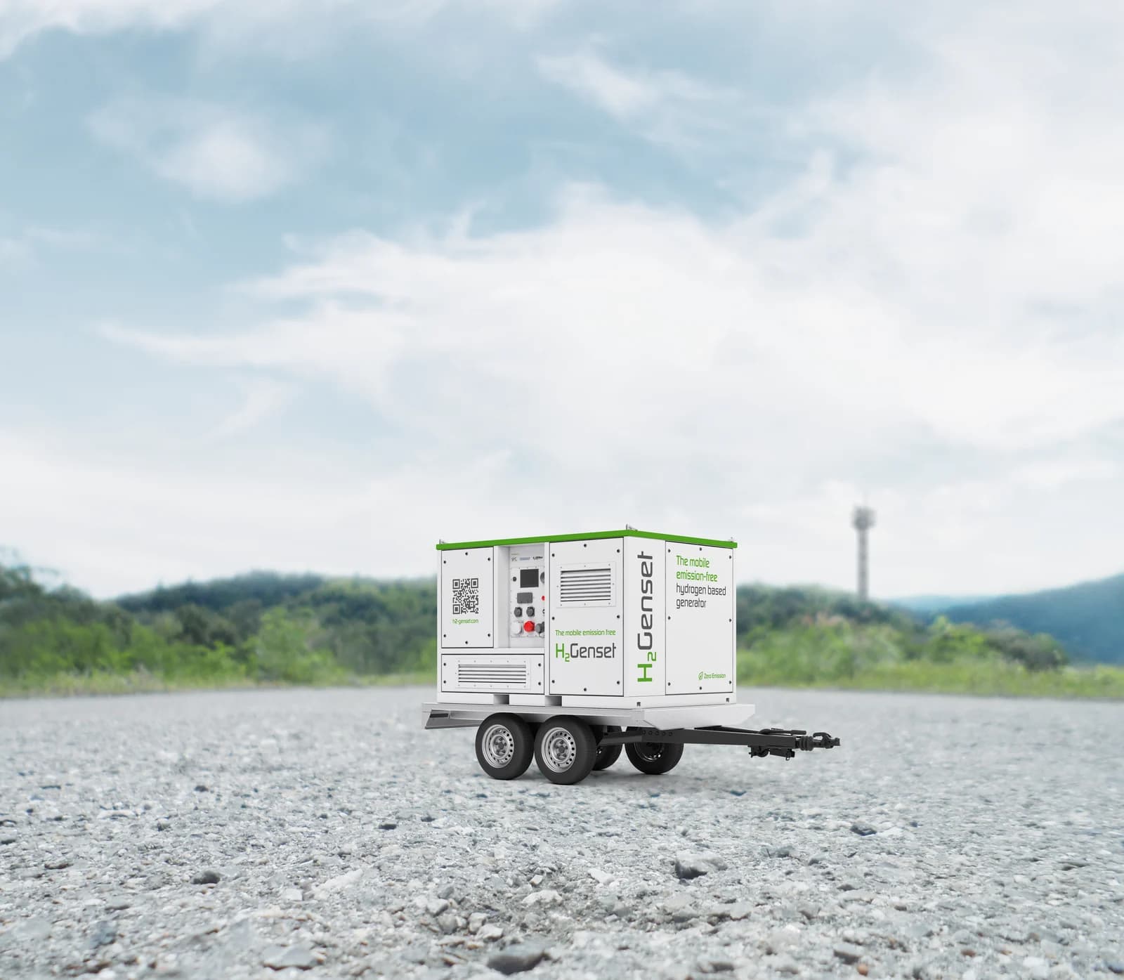 H2Genset mobiele waterstof-generator op trailer